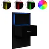 vidaXL Table de chevet murale avec lumières LED noir
