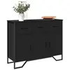 vidaXL Buffet noir 97x32,5x74,5 cm bois d’ingénierie