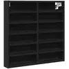 vidaXL Armoire à vitrine noir 60x8,5x58 cm bois d'ingénierie