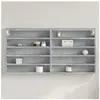 vidaXL Armoire à vitrine gris béton 100x8,5x50 cm bois d'ingénierie