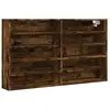vidaXL Armoire à vitrine chêne fumé 100x15x58 cm bois d'ingénierie