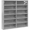 vidaXL Armoire à vitrine gris béton 100x8,5x75 cm bois d’ingénierie