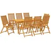 vidaXL Ensemble à manger de jardin 9 pcs bois d'acacia solide