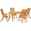 vidaXL Ensemble à manger de jardin 5 pcs Bois d'acacia solide