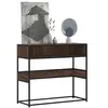 vidaXL Table console chêne marron 90x35x80 cm bois d'ingénierie