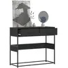 vidaXL Table console noir 90x35x80 cm bois d'ingénierie