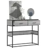 vidaXL Table console sonoma gris 90x35x80 cm bois d'ingénierie