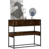 vidaXL Table console chêne fumé 90x35x80 cm bois d'ingénierie