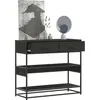 vidaXL Table console noir 90x35x80 cm bois d'ingénierie
