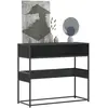 vidaXL Table console noir 90x35x80 cm bois d'ingénierie