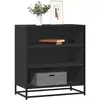 vidaXL Buffet noir 68x35x76 cm bois d'ingénierie et métal