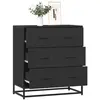 vidaXL Buffet noir 68x35x76 cm bois d'ingénierie et métal