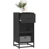 vidaXL Buffet noir 35,5x35x76 cm bois d'ingénierie et métal