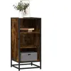 vidaXL Buffet chêne fumé 35,5x35x76 cm bois d'ingénierie et métal