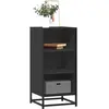 vidaXL Buffet noir 35,5x35x76 cm bois d'ingénierie et métal