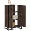 vidaXL Buffet haut chêne marron 68x35x106,5 cm bois ingénierie métal