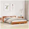 vidaXL Cadre de lit avec tête de lit cire marron 140x190cm bois de pin