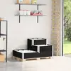 vidaXL Collier de palette à 3 niveaux noir 120x80cm bois de pin massif