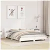 vidaXL Cadre de lit avec tête de lit blanc 160x200 cm bois pin massif