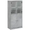 vidaXL Buffet haut avec portes gris béton 68x37x142 cm bois ingénierie