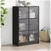 vidaXL Buffet haut avec portes noir 68x37x109 cm bois d'ingénierie