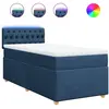 Sommier à lattes de lit avec matelas Bleu 200x200 cm Tissu Vidaxl Bleu