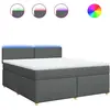 vidaXL Sommier à lattes de lit avec matelas Gris foncé 180x200cm Tissu