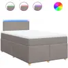 vidaXL Sommier à lattes de lit avec matelas Taupe 180x200 cm Tissu