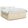 vidaXL Sommier à lattes de lit avec matelas Crème 180x200 cm Tissu