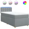 vidaXL Sommier à lattes de lit avec matelas Gris clair 160x200cm Tissu