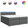 vidaXL Sommier à lattes de lit avec matelas Gris foncé 200x200cm Tissu