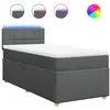 vidaXL Sommier à lattes de lit avec matelas Gris foncé 180x200cm Tissu