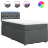 vidaXL Sommier à lattes de lit avec matelas Gris foncé 180x200cm Tissu