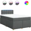 vidaXL Sommier à lattes de lit avec matelas Gris foncé 180x200cm Tissu