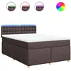 vidaXL Sommier à lattes de lit avec matelas Marron foncé 140x200 cm
