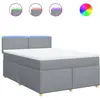 vidaXL Sommier à lattes de lit avec matelas Gris clair 160x200cm Tissu