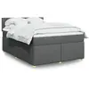 vidaXL Sommier à lattes de lit avec matelas Gris foncé 140x200cm Tissu