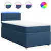 vidaXL Sommier à lattes de lit avec matelas Bleu 140x190 cm Tissu
