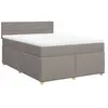 vidaXL Sommier à lattes de lit avec matelas Taupe 140x190 cm Tissu