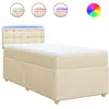 vidaXL Sommier à lattes de lit avec matelas Crème 140x190 cm Tissu