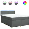 vidaXL Sommier à lattes de lit avec matelas Gris foncé 140x200cm Tissu