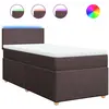 vidaXL Sommier à lattes de lit avec matelas Marron foncé 140x190 cm