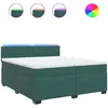 vidaXL Sommier à lattes de lit et matelas Vert foncé 200x200cm Velours