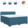 vidaXL Sommier à lattes de lit et matelas Bleu 200x200 cm velours