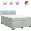 vidaXL Sommier à lattes de lit et matelas Gris clair 160x200cm Velours