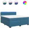 vidaXL Sommier à lattes de lit et matelas bleu 180x200 cm velours