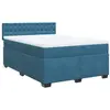 vidaXL Sommier à lattes de lit et matelas bleu 140x190 cm velours