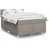 vidaXL Sommier à lattes de lit avec matelas Taupe 140x190 cm Tissu