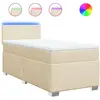vidaXL Sommier à lattes de lit avec matelas Crème 120x200 cm Tissu