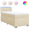 vidaXL Sommier à lattes de lit avec matelas Crème 140x190 cm Tissu